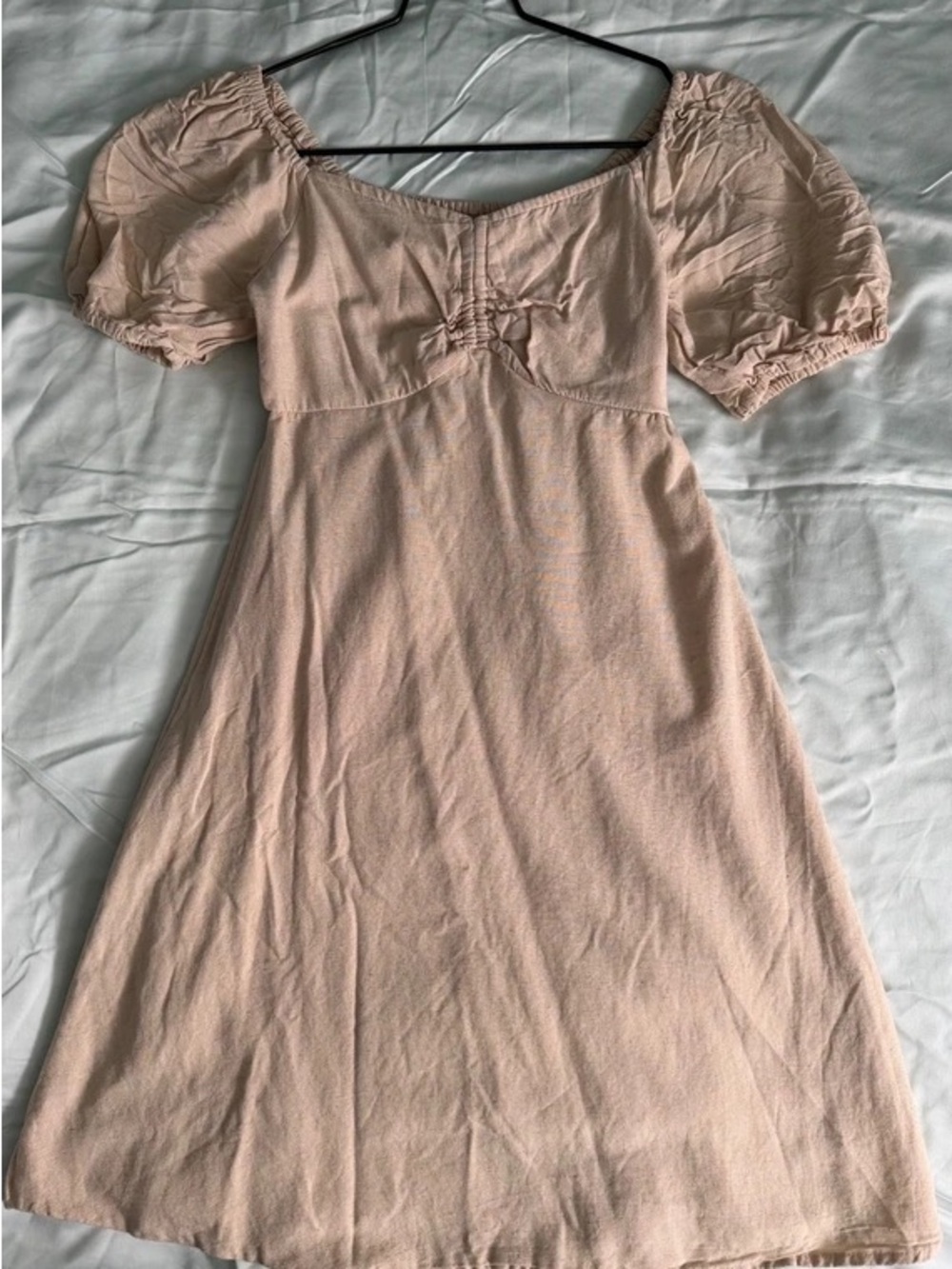 Japna Tan Puff Sleeve Dress